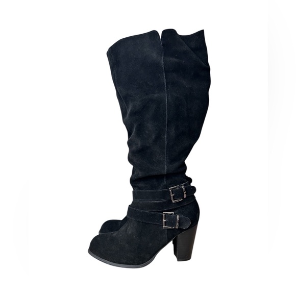 Torrid Suede Heeled Slouchy Wide Calf Boots like new possibly size 10 - Picture 2 of 10